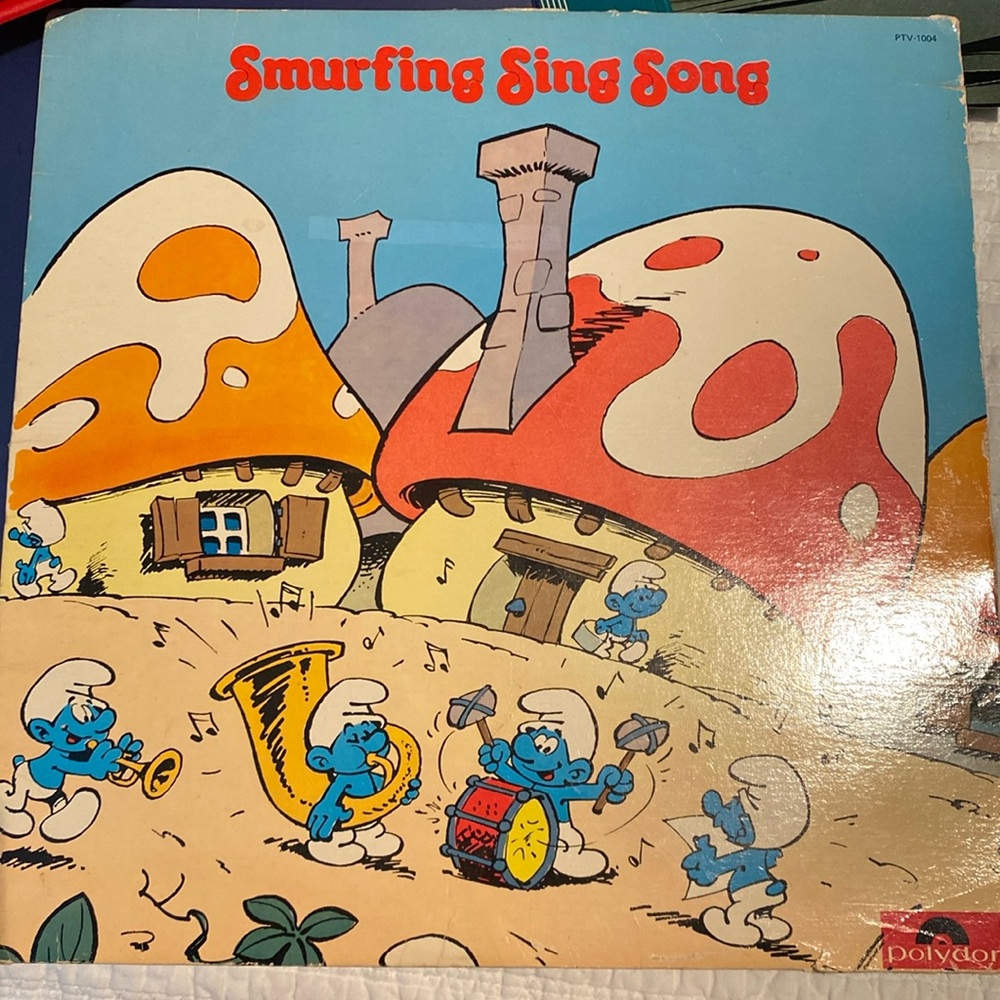 Vintage Smurfing Sing Along LP record